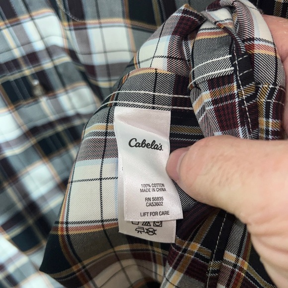 Cabelas Wrinkle-Free Long Sleeve Dress Button Down Checkered Plaid Shirt 2XLT. - Picture 2 of 8